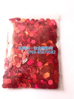 兴一业红色金葱粉六角片